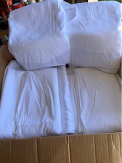 Nine table covers white for a wedding or birthday table covers