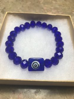 Evil eye protection crystal stretch bracelet size 8 inches