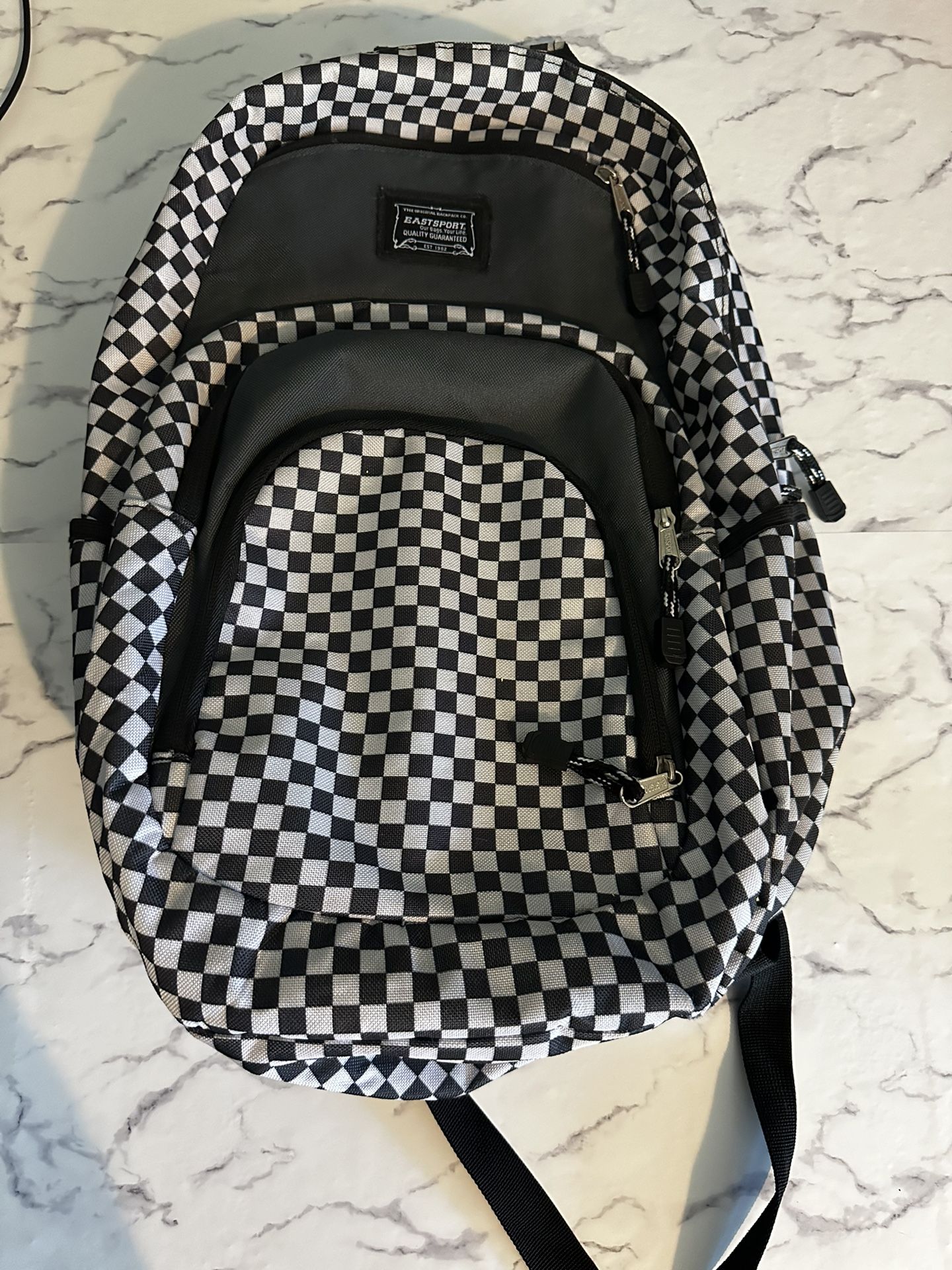 Black and white checkered Eastsport Backpack