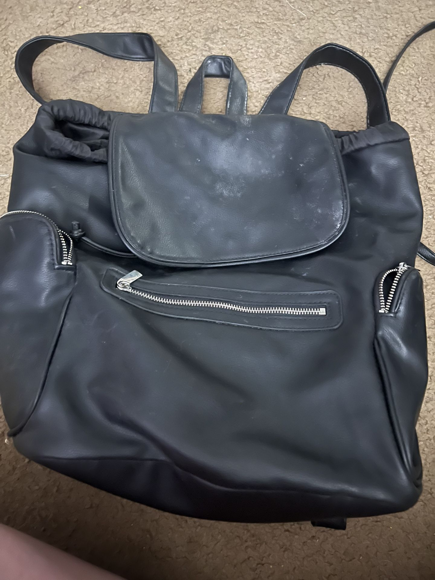 Faux Leather Backpack