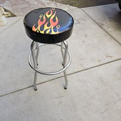 Bar Counter Swivel Stool with Flame Design