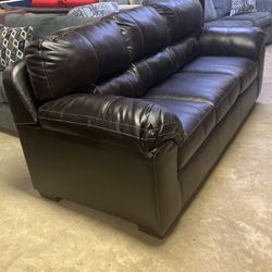 Three piece sofa group for 1399 sofa loveseat and reclining chair black or brown cloth or leather like material
