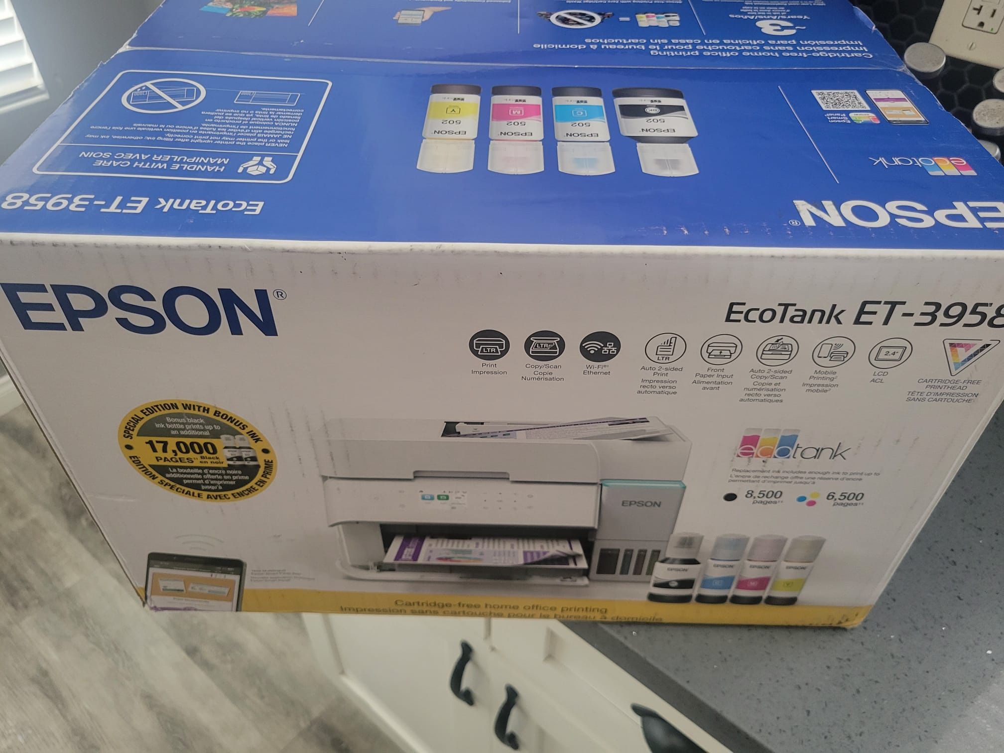 Brand New Epson EcoTank ET-3950 Printer (Special Edition + Bonus Ink)
