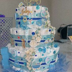 Baby Shower Diaper Cake 3 Tier 