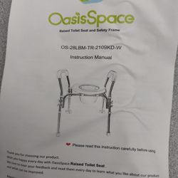 OasisSpace Raised Toilet With Safety Frame