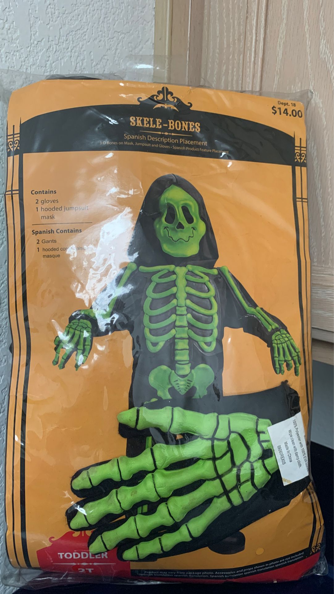 Toddler skeleton-bones costume