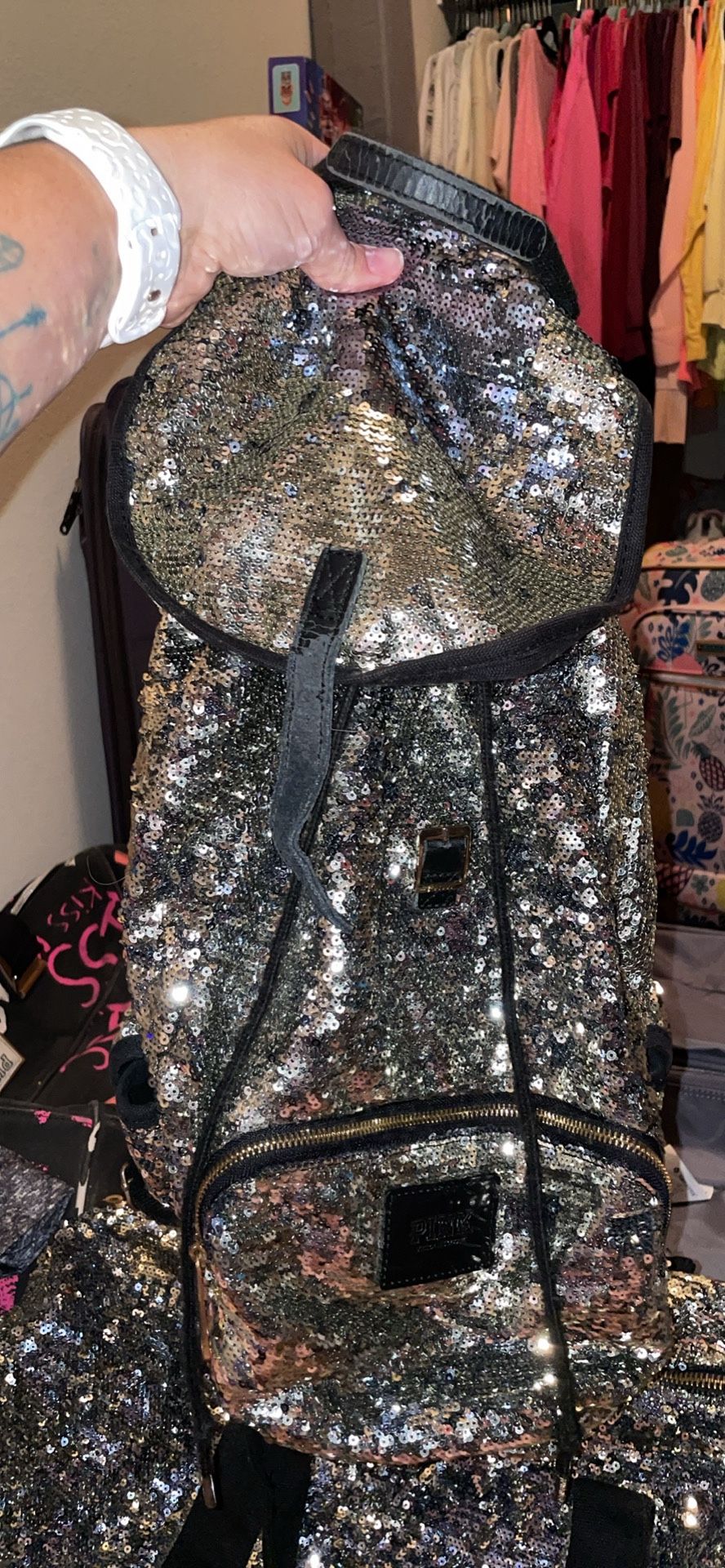 VS Sequin Duffle And Backpack