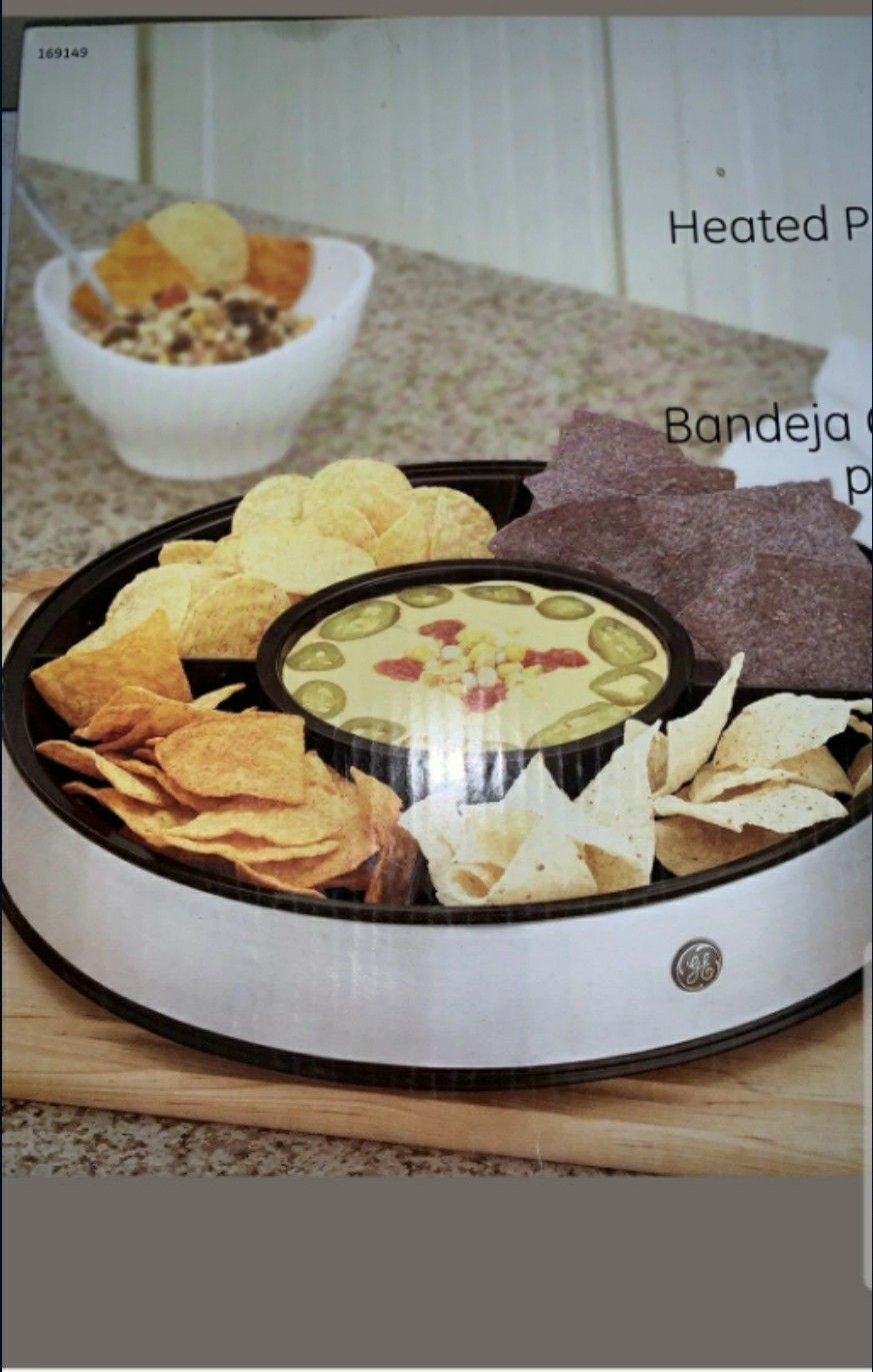 E Heated Party Platter Chip & Dip Server