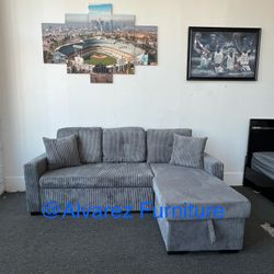 Corduroy Sectional Sleeper With Storage