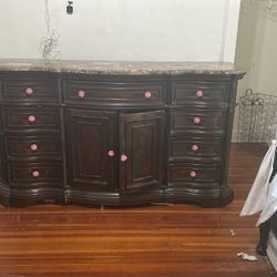Beautiful Marble Top Dresser/Buffet