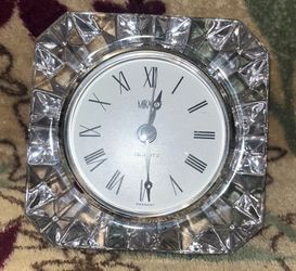 Mikasa Westminster Lead Crystal Quartz Desk Clock