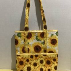 NEW SUMMERTIME SUNFLOWERS QUILTED HANDMADE SHOULDER BAG 