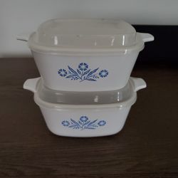 Vintage Cornflower Corning Ware 4/3/B,  / 2 3/4 Cups X2