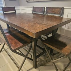 Wooden table for 6 with bench.