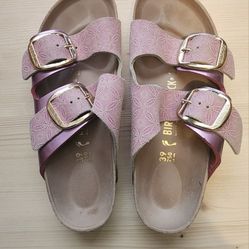 Pink Birkenstock Big Buckle In Ceramic Rose Pattern