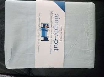 Simple Subtle Garment wash cotton percale duvet cover set with shams size queen new
