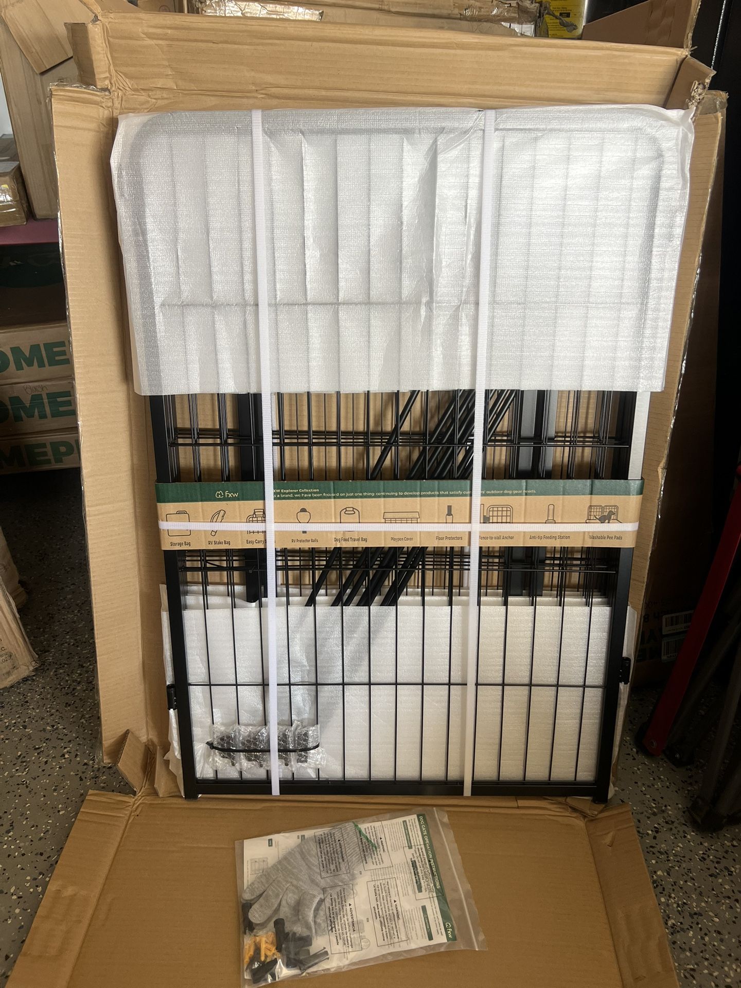 FXW Dog Gate Extra Wide Designed for Indoor Use, Adjustable Width Up to 165-inch Wide (40" H 6 Wire