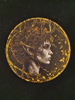 New Round Metal Gothic Elf Sign