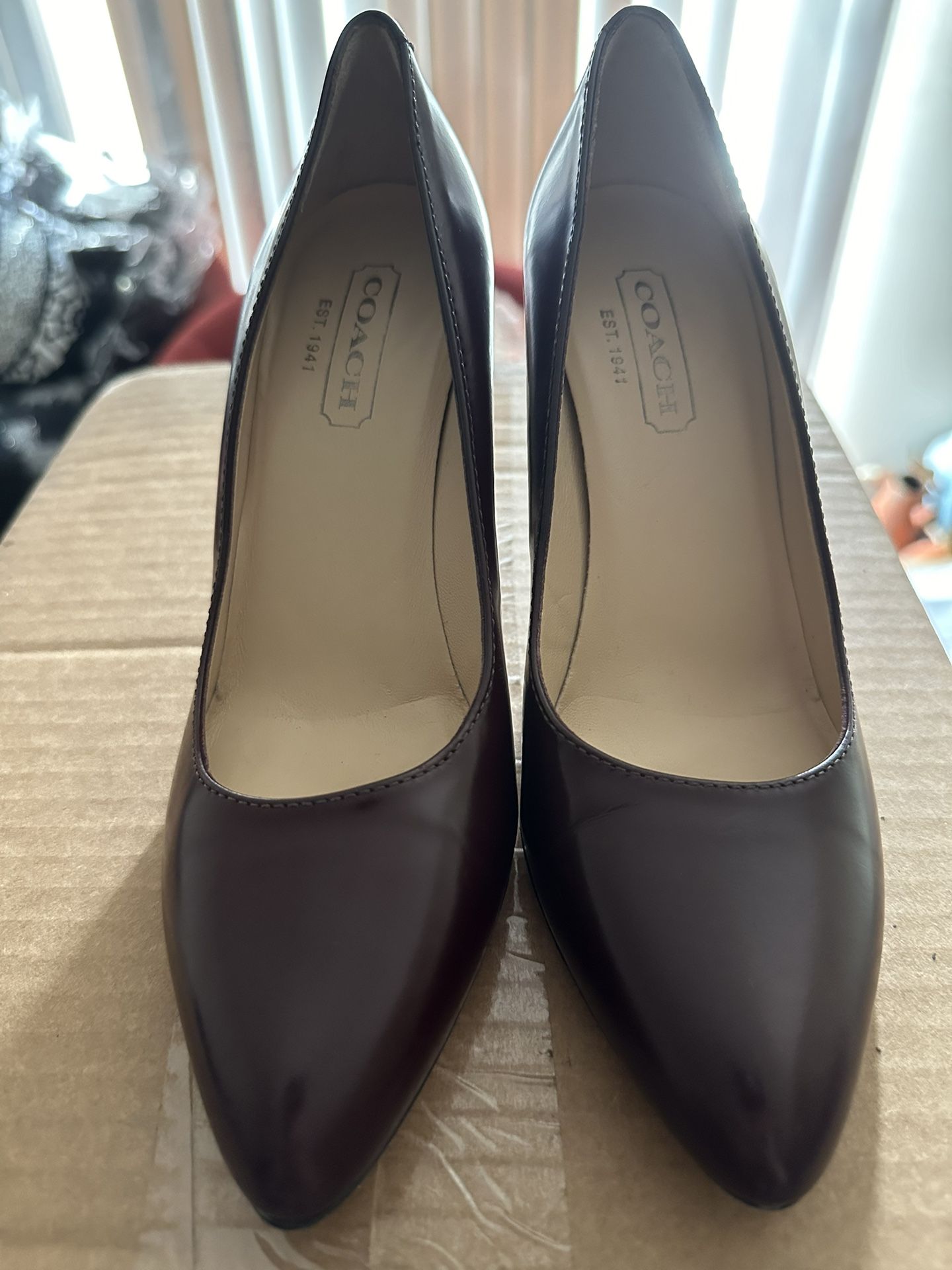 Coach Womens Shoes Leather Made in Italy Italian Gennie Heels Pumps Size 5.5b