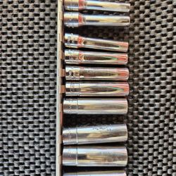 Snap on 10 pc 1/4" Drive 6-Point SAE Flank Drive Deep Socket Set (3/16–9/16")