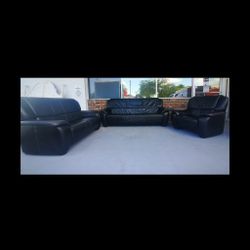 3 Piece Italian Leather Sofa Set