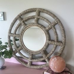 Rattan Circle Mirror