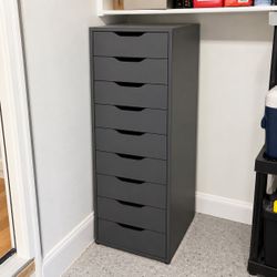 Gray 9-Drawer Storage Cabinet