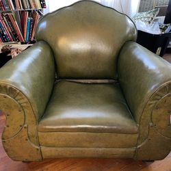 1920’s Arm Chair Naugahyide