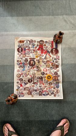 Vintage poster of presidential and vice presidential pins collage 1960s poster
