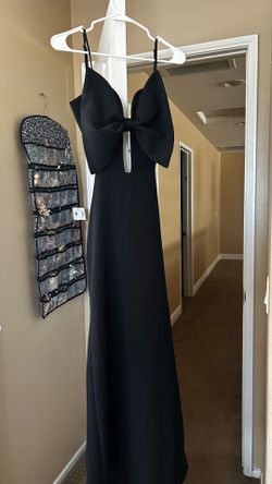 Long black bow dress XS
