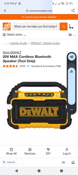 DEWALT 20V MAX Cordless Bluetooth Jobsite Speaker