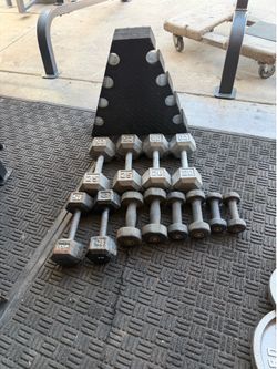 Dumbbells 3-25 plus small rack 150lbs total