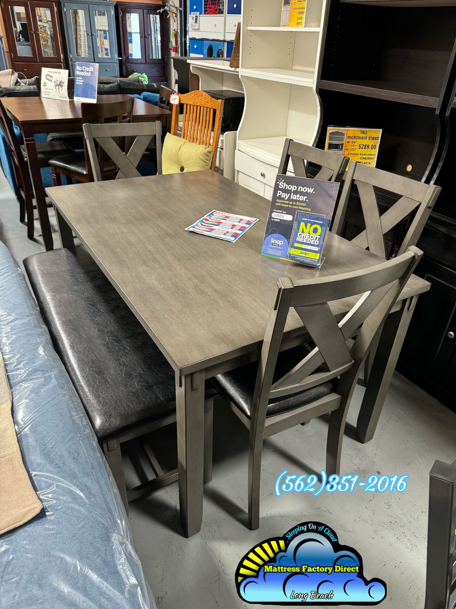 Grey Dining Table New Bench 