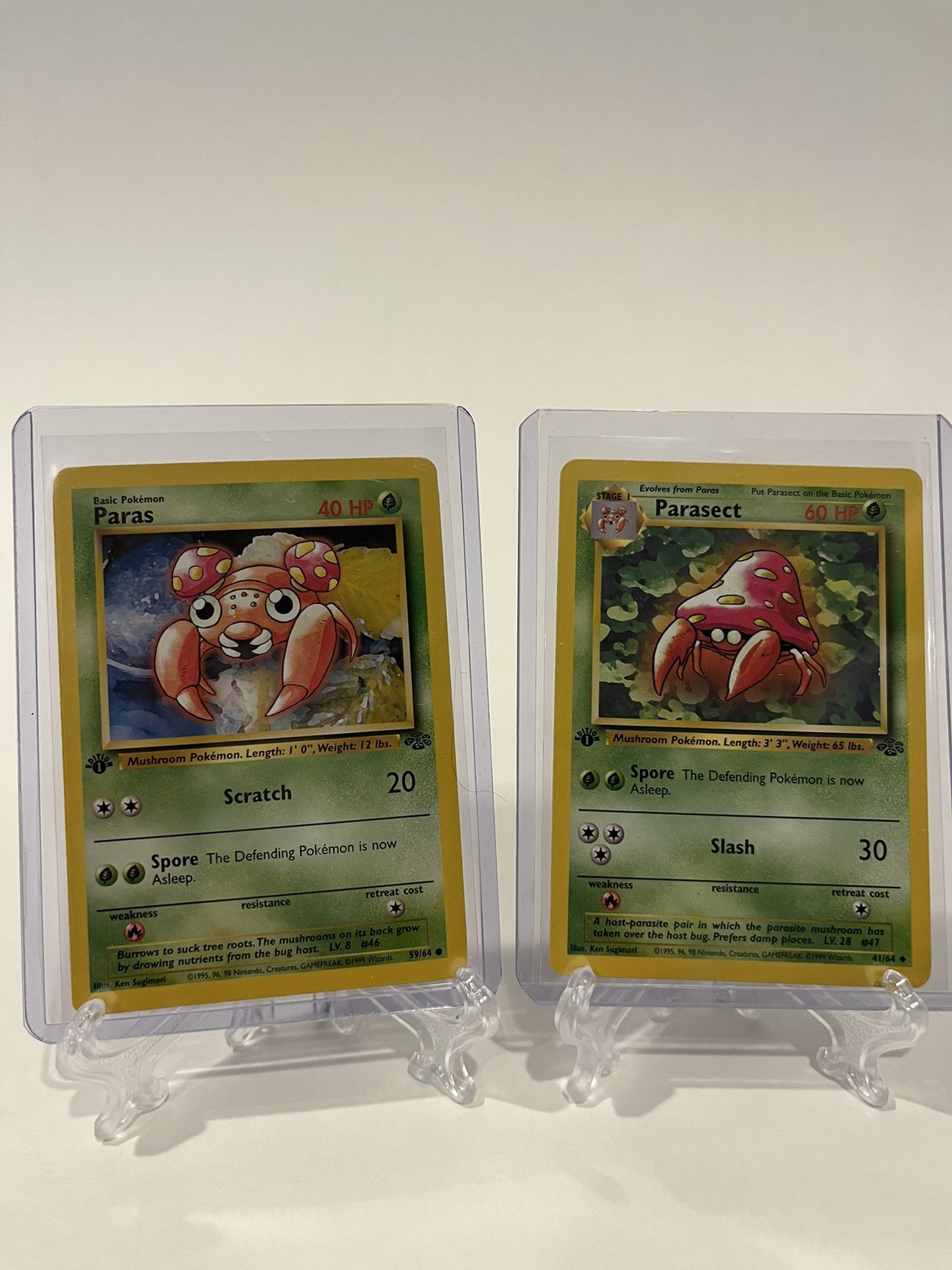 Parasect And Paras Pokémon Cards - First Edition - Jungle Set - Great Condition