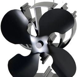 VODA 4-Blade Heat Powered Stove Fan for Wood/Log Burner/Fireplace increases 80% more warm air than 2 blade fan