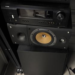 Denon Receiver And  Speakers  Also Base Speaker