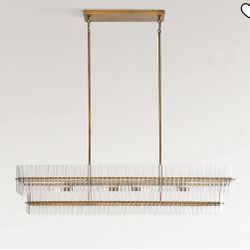 NIB Pottery Barn Mallory Crystal Linear Chandelier