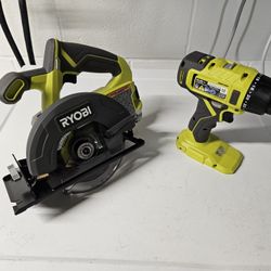 RYOBI One+ 18V Cordless Drill and Circular Saw