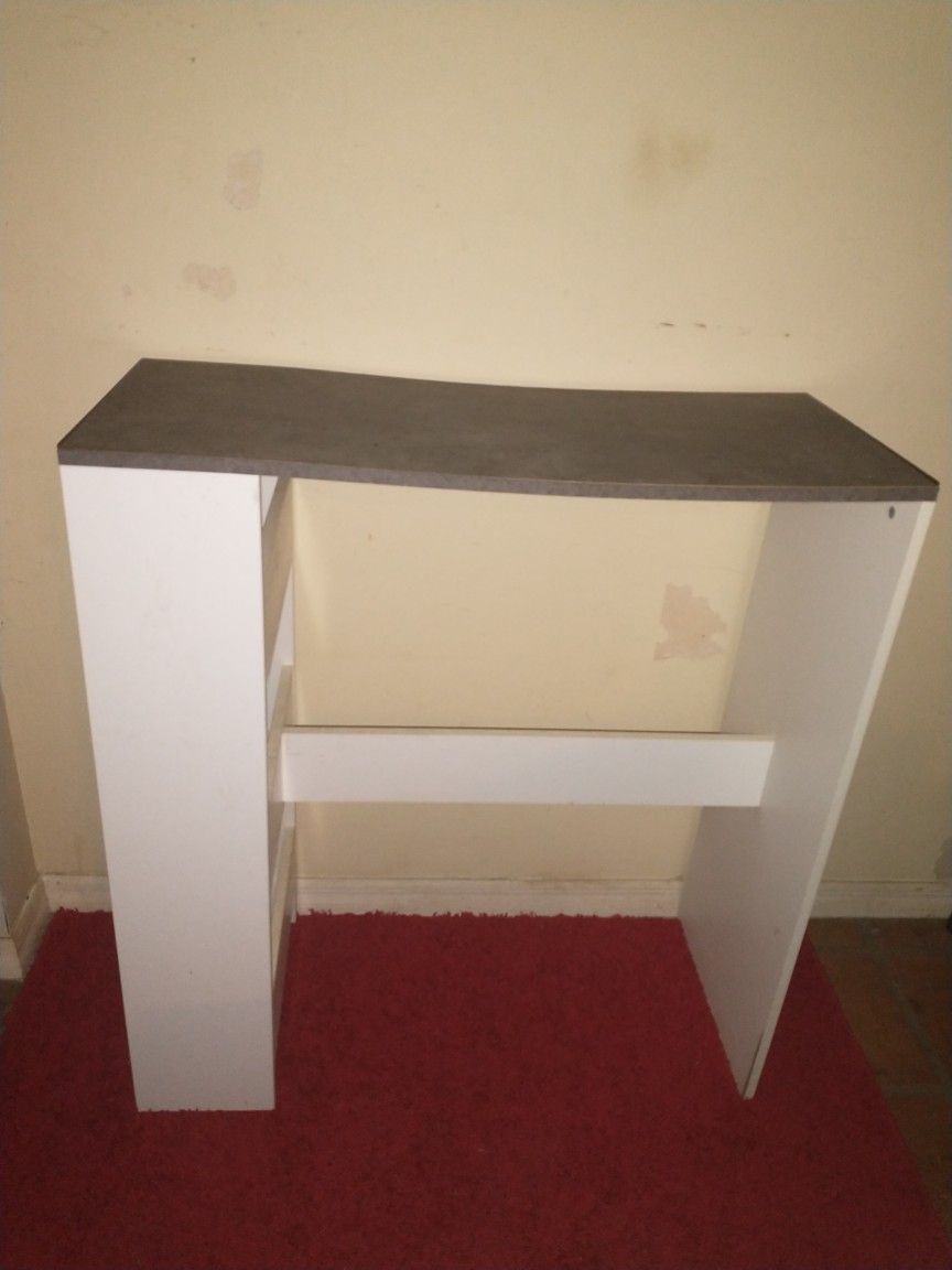 Rectangular Bar Height 40"H Table With 3 Tier Shelf On One Side