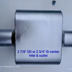 Single Chamber 3" In & Out Race Muffler, Brand New