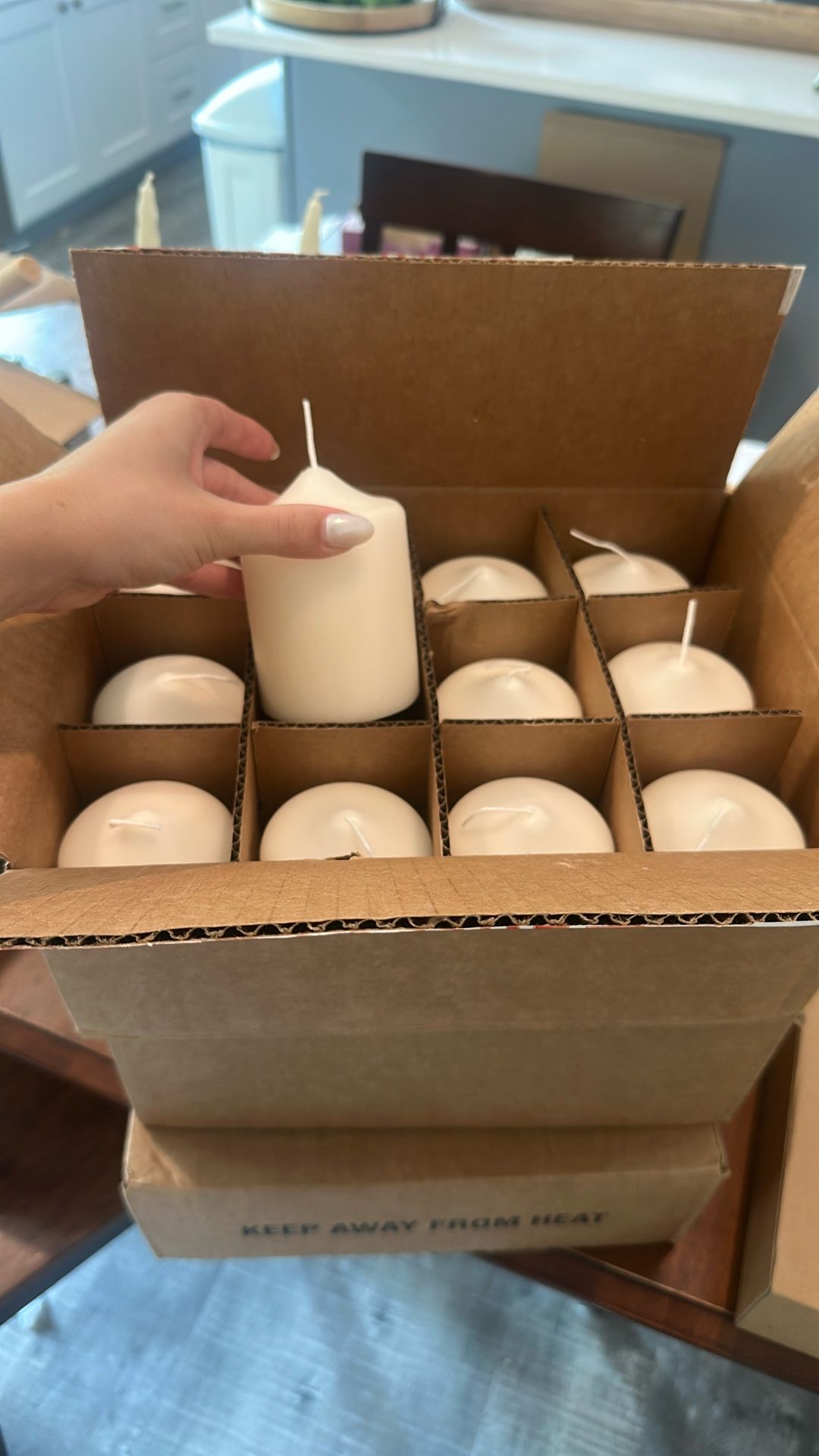 3 Boxes Of 12 Unused Mid Sized Candles