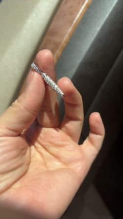 925 Sterlings Silver Moissanite Bullet Pendant