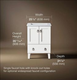 Kohler Poplin 24" vanity with top/ sink