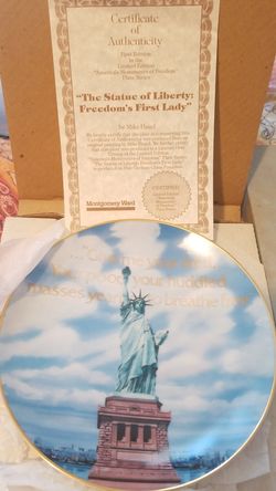 Statue of liberty freedom first lady collector plate