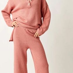 Free People Rosie Pink Hailee Sweater Set