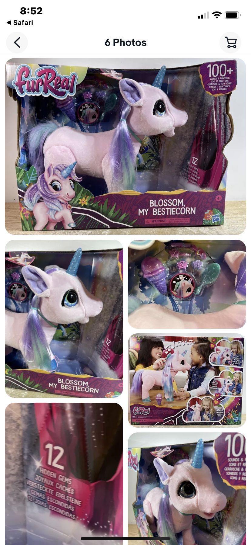 FurReal friend  My Bestiecorn Interactive Plush Pet Toy, 100+ Sounds & Reactions, Ages 4 and Up 	•	SUCH A FANTASTICAL BFF! The furReal Blossom My Best