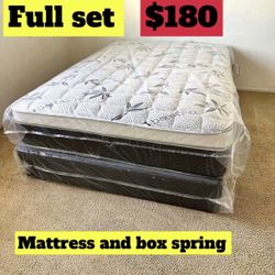 Full Size Pillow Top Mattress With Box Spring Included 