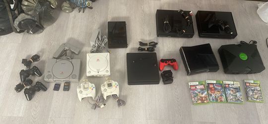 Video Game Console Bundle - PS1, Dreamcast, Wii U, PS4, Xbox 360