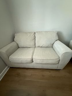 Modern Gray Sofa with Ottoman