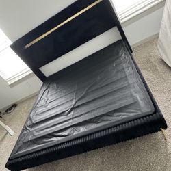 King Size Upholstered Bed Frame- Black Velvet